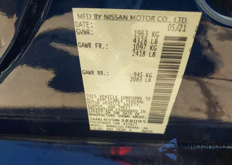 2021 Nissan Altima Sr Fwd z USA, uszkodzony, nr VIN 1N4BL4CV5MN388095